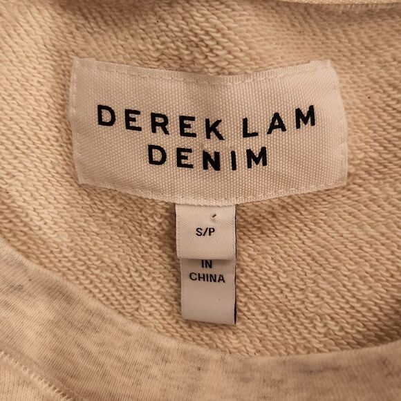Cream Derek Lam denim sweatshirt with blouse underlay size S - Picture 2 of 9